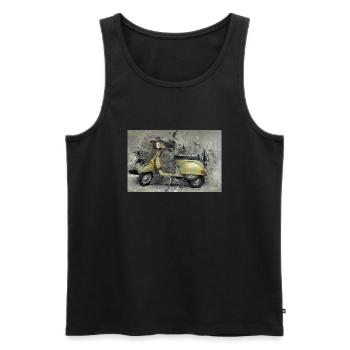 Roller in Gold - Männer Premium Bio Tank Top - Schwarz - Vorne - AI Model Male 178 light (178cm)