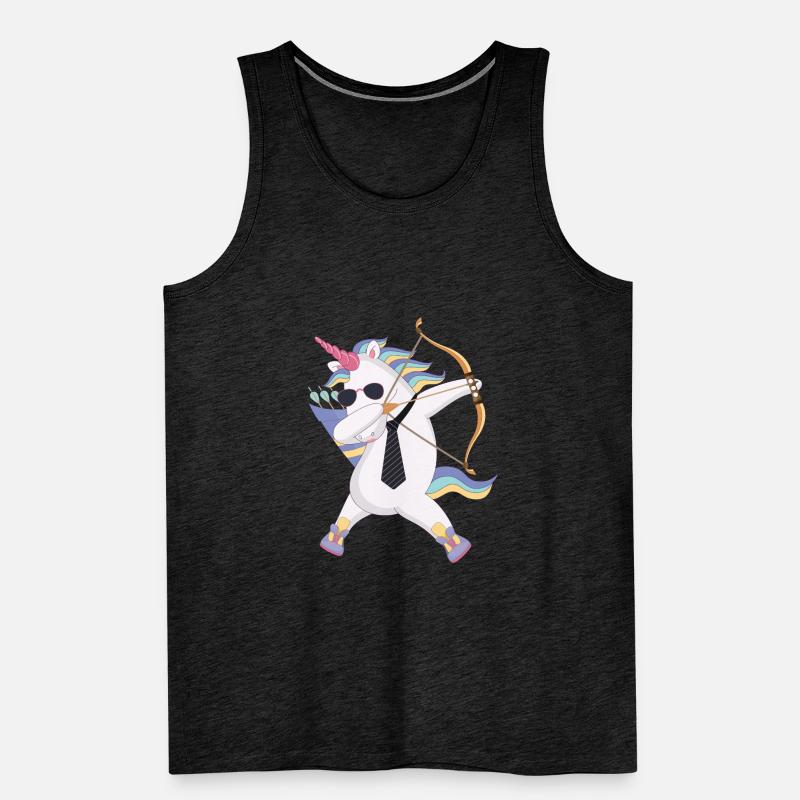 Dabbing Unicorn mit Pfeil und Bogen Geschenk Männer Premium Bio Tank Top