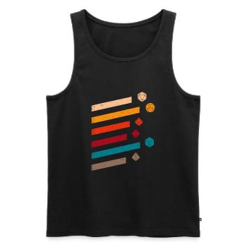 Vintage Polyhedral D20 Dice Set Nerdy Minimalist - Men's Premium Organic Tank Top - black - Front - AI Model Male 178 light (178cm)