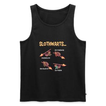 Sloth magician witches halloween sloth gift - Men's Premium Organic Tank Top - black - Front - AI Model Male 178 light (178cm)