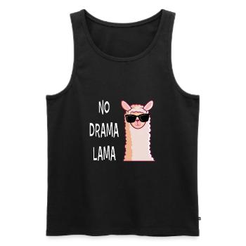No Drama Lama Funny Gift - Men's Premium Organic Tank Top - black - Front - AI Model Male 178 light (178cm)