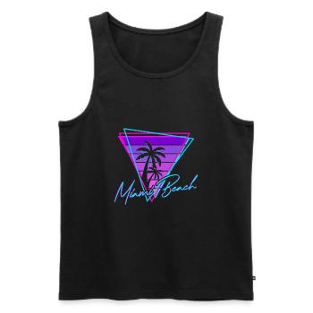 Retro Miami Beach Vintage 80s Beach Gift - Men's Premium Organic Tank Top - black - Front - AI Model Male 178 light (178cm)