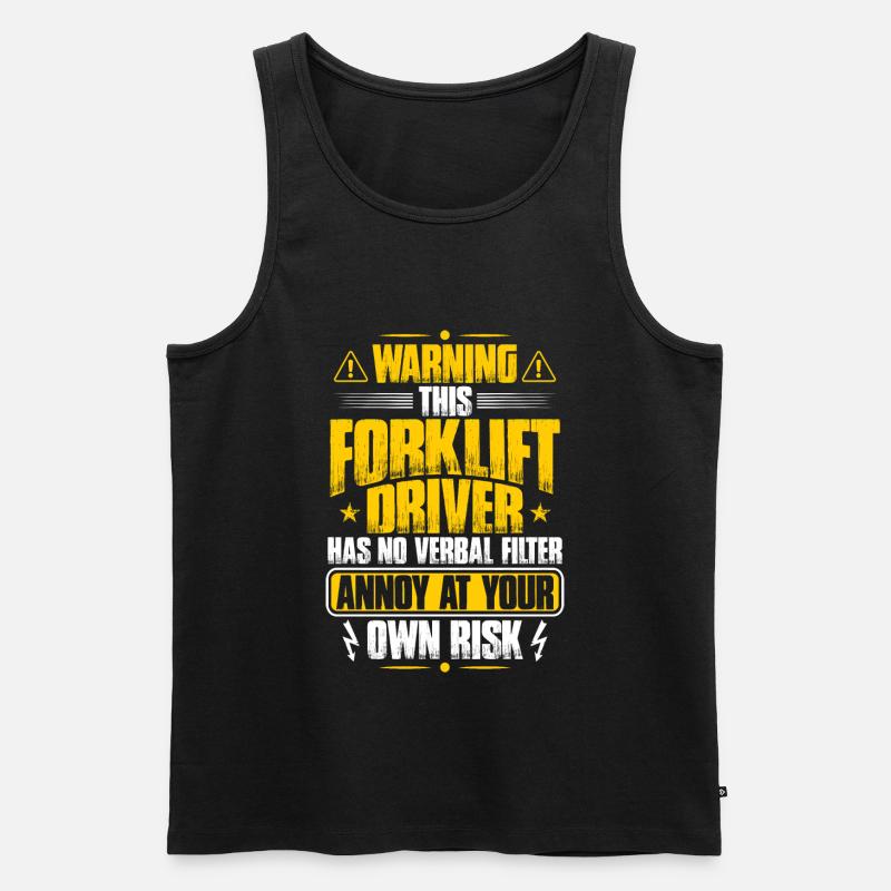 Staplerfahrer Gabelstaplerfahrer Gabelstapler - Männer Premium Bio Tank Top - Schwarz