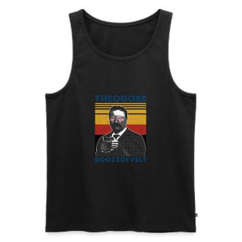 Theodore Boozedevelt - Men's Premium Organic Tank Top - black - Front - AI Model Male 178 light (178cm)