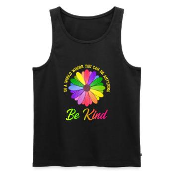 Be Anything Be Child Flower Gift - Men's Premium Organic Tank Top - black - Front - AI Model Male 178 light (178cm)
