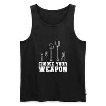Choose Your Weapon Garden Gift - Men's Premium Organic Tank Top - black - Front - AI Model Male 178 light (178cm)