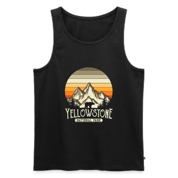 Yellowstone National Park Bear Hiking Gift - Men's Premium Organic Tank Top - black - Front - AI Model Male 178 light (178cm)