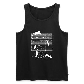 Cats music notes gift - Men's Premium Organic Tank Top - black - Front - AI Model Male 178 light (178cm)