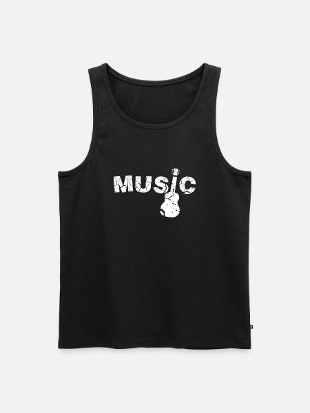 Guitar - Men's Premium Organic Tank Top - black