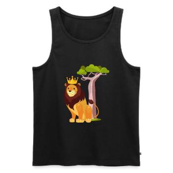 Roi lion - Débardeur bio Premium Homme - noir - Devant - Michal (187cm)