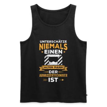 Fachkraft Abwassertechnik Kläranlage Abwasser - Männer Premium Bio Tank Top - Schwarz - Vorne - AI Model Male 178 light (178cm)