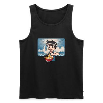 Anime Manga Kawaii Junge Japan Ramen Essen - Männer Premium Bio Tank Top - Schwarz - Vorne - Michal (187cm)