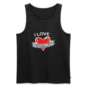 Cottbus - Ich liebe Stadtnamen in Tattoo Stil - Männer Premium Bio Tank Top - Schwarz - Vorne - Michal (187cm)