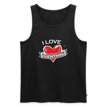Genthin - Ich liebe Stadtnamen in Tattoo Stil - Männer Premium Bio Tank Top - Schwarz - Vorne - Michal (187cm)