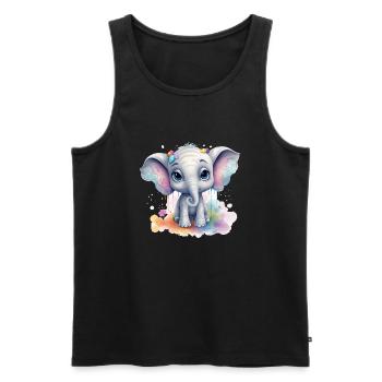 Mignon bébé éléphant cadeau enfants mode enfants - Débardeur bio Premium Homme - noir - Devant - AI Model Male 178 light (178cm)