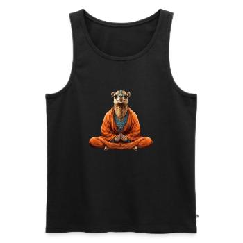 Yogi Kamel - Männer Premium Bio Tank Top - Schwarz - Vorne - AI Model Male 178 light (178cm)