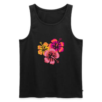 BALI fleurs d'hibiscus - Débardeur bio Premium Homme - noir - Devant - AI Model Male 178 light (178cm)