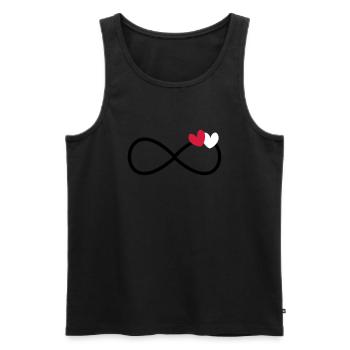 Unendlichkeit Infinity Symbol 2 Herzen - Männer Premium Bio Tank Top - Schwarz - Vorne - AI Model Male 178 light (178cm)