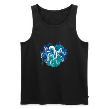 Octopus octopus octopus seafood gift - Men's Premium Organic Tank Top - black - Front - Michal (187cm)