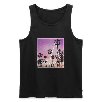 Los Angeles Californie Amérique USA Cadeau - Débardeur bio Premium Homme - noir - Devant - Michal (187cm)