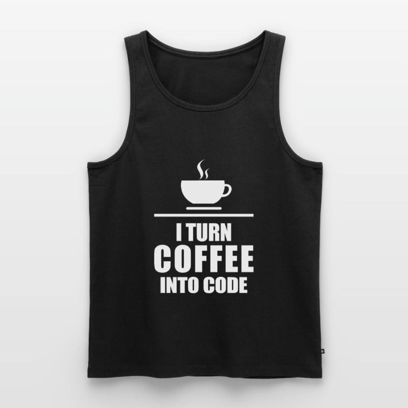 Coffee Caffeine Programming Code Men's Premium Organic Tank Top