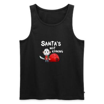 Jason Santa's not coming white - Men's Premium Organic Tank Top - black - Front - AI Model Male 178 light (178cm)