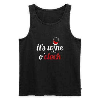 C'est l'heure du vin - wine, Beaujolais Nouveau Jour - Débardeur bio Premium Homme - noir - Devant - AI Model Male 178 light (178cm)