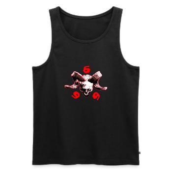 skull 666 - Men's Premium Organic Tank Top - black - Front - AI Model Male 178 light (178cm)