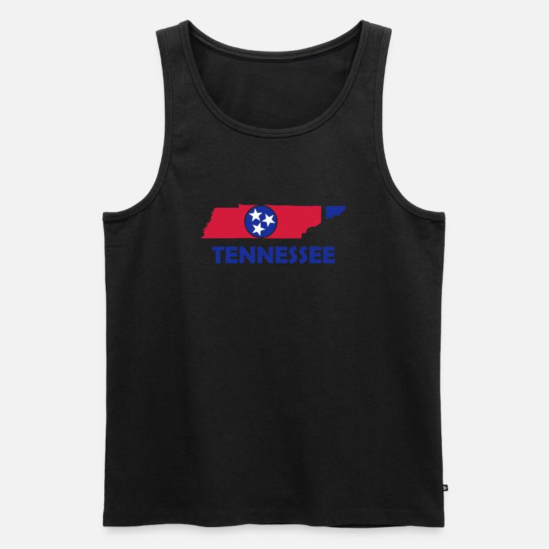 Tennessee - Männer Premium Bio Tank Top - Schwarz