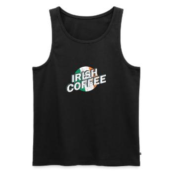 Café irlandais Cocktail lettrage vintage logo rétro - Débardeur bio Premium Homme - noir - Devant - AI Model Male 178 light (178cm)