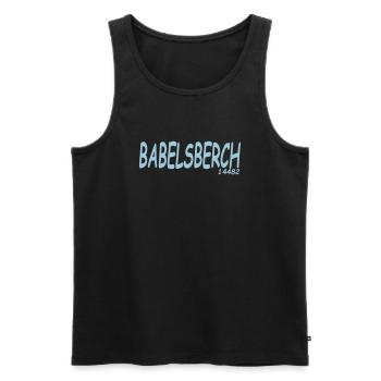 BABELSBERCH 14482 - Männer Premium Bio Tank Top - Schwarz - Vorne - AI Model Male 178 light (178cm)