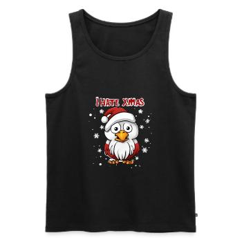 Ich hasse Weihnachten Lustiger Vogel Taube - Männer Premium Bio Tank Top - Schwarz - Vorne - AI Model Male 178 light (178cm)