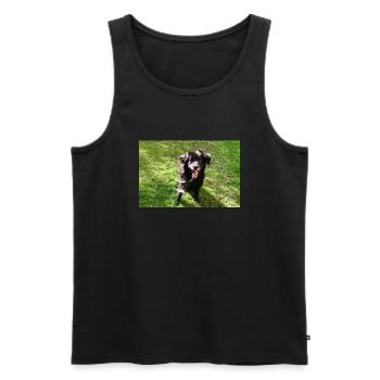 Hund Dog Samy - Men's Premium Organic Tank Top - black - Front - Michal (187cm)