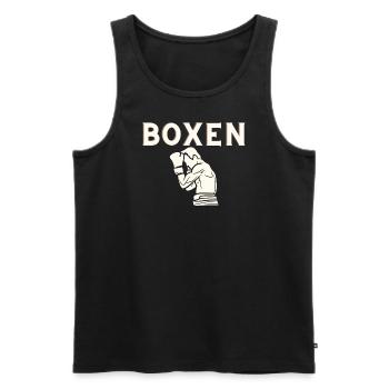 Boxen - Männer Premium Bio Tank Top - Schwarz - Vorne - Michal (187cm)