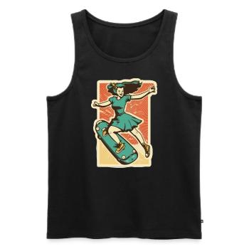 Skater Girl - Débardeur bio Premium Homme - noir - Devant - AI Model Male 178 light (178cm)