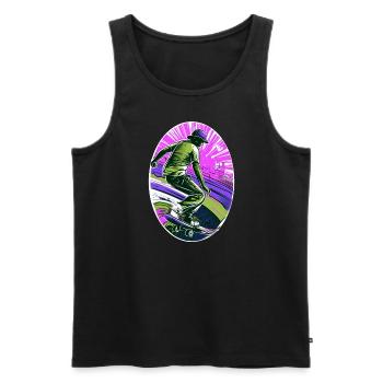 Skater Skateboard - Männer Premium Bio Tank Top - Schwarz - Vorne - AI Model Male 178 light (178cm)