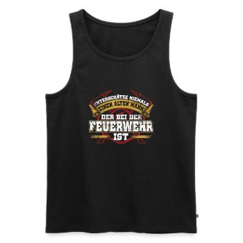 Feuerwehr - Alter Mann - Männer Premium Bio Tank Top - Schwarz - Vorne - Michal (187cm)