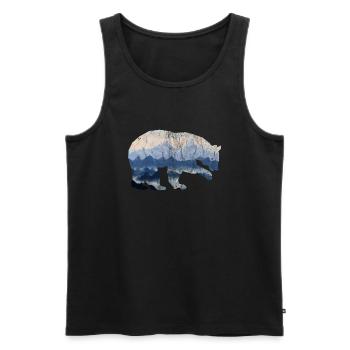 Bear Mountains Nature Used Look - Men's Premium Organic Tank Top - black - Front - Michal (187cm)
