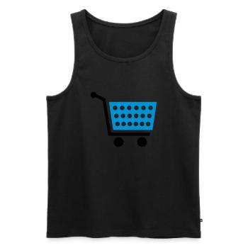Einkaufswagen - Männer Premium Bio Tank Top - Schwarz - Vorne - AI Model Male 178 light (178cm)