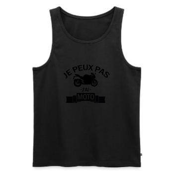 Je Peux Pas J'ai Moto Cadeau motard fun - Débardeur bio Premium Homme - noir - Devant - AI Model Male 178 light (178cm)