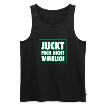 juckt mich nicht wirklich II egal lustig meinung - Männer Premium Bio Tank Top - Schwarz - Vorne - Michal (187cm)