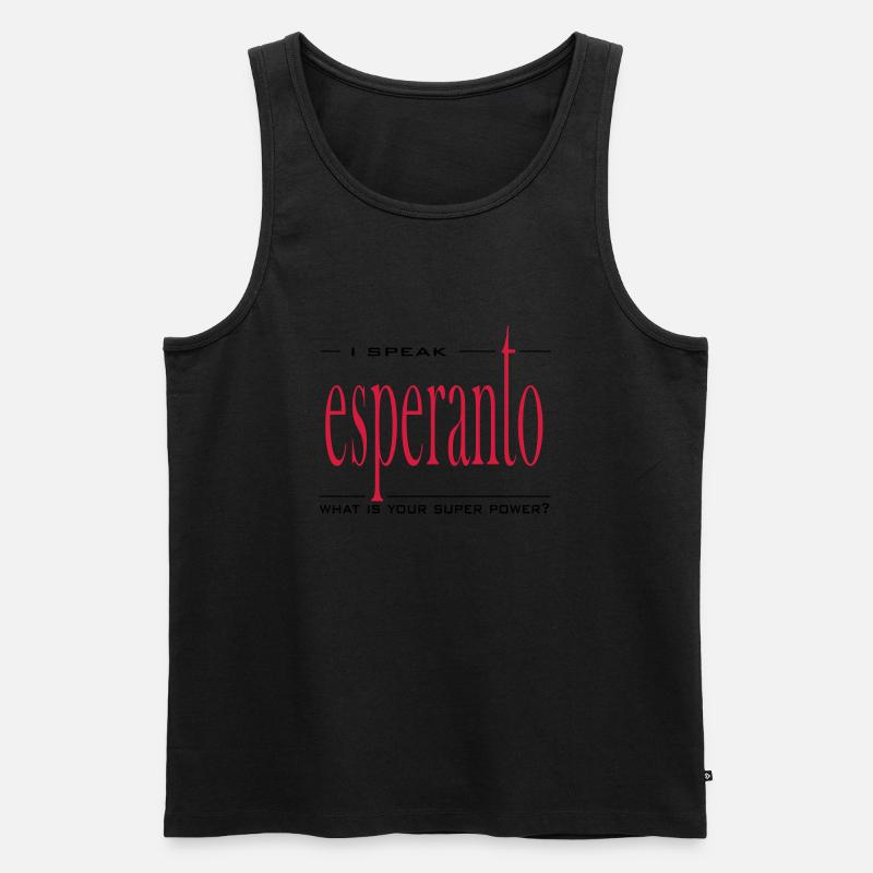 Super Power Esperanto - Männer Premium Bio Tank Top - Schwarz