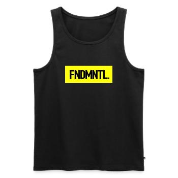 LOGO FNDMTL gelb - Männer Premium Bio Tank Top - Schwarz - Vorne - Michal (187cm)