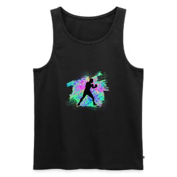Boxing - Men's Premium Organic Tank Top - black - Front - AI Model Male 178 light (178cm)