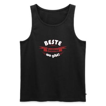 Trainer - Männer Premium Bio Tank Top - Schwarz - Vorne - AI Model Male 178 light (178cm)