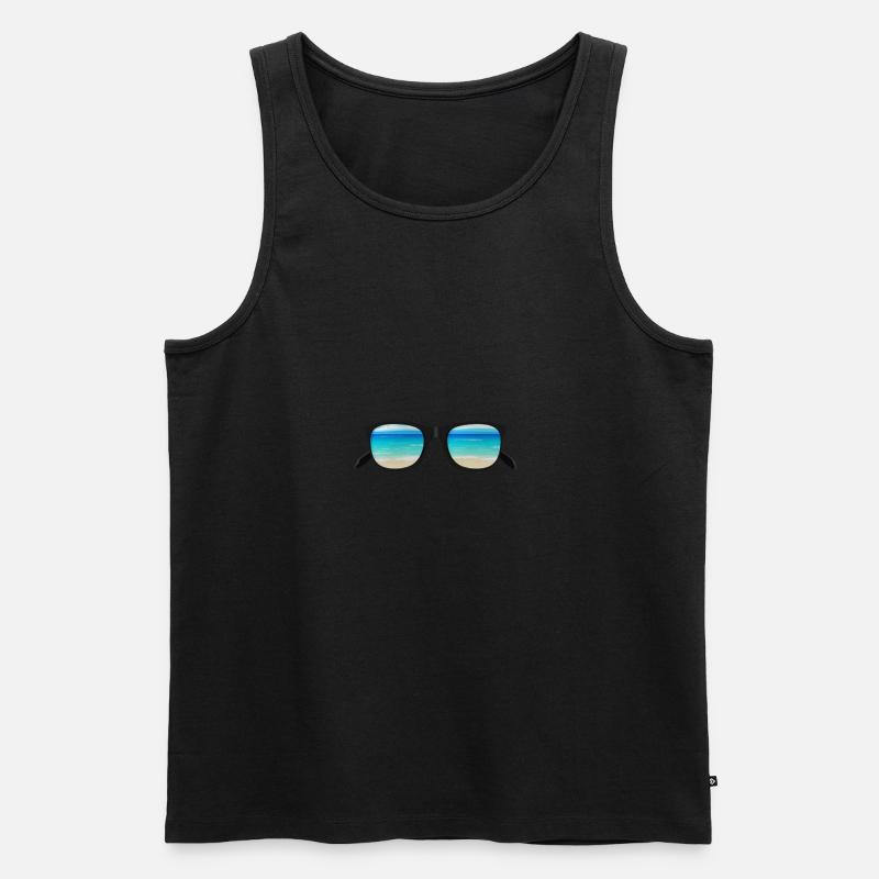 Brille mit Meerblick Design - Männer Premium Bio Tank Top - Schwarz