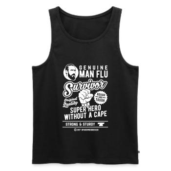 Man Flu Survivor Super Hero Without A Cape - Männer Premium Bio Tank Top - Schwarz - Vorne - AI Model Male 178 light (178cm)