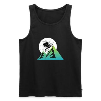 Mountain bike biker MTB - Men's Premium Organic Tank Top - black - Front - Michal (187cm)
