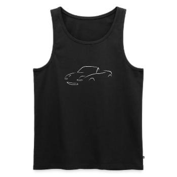 Miata NA Blanche - Débardeur bio Premium Homme - noir - Devant - AI Model Male 178 light (178cm)
