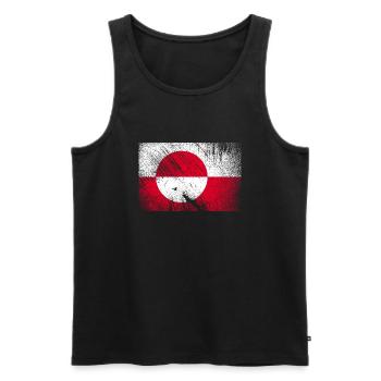 Greenland flag - vintage grunge - Men's Premium Organic Tank Top - black - Front - Michal (187cm)